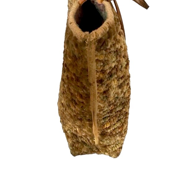 VTG 60-70s Carpet Bag Large Retro Tote Purse with / Leather Handles Rare - Picture 6 of 12